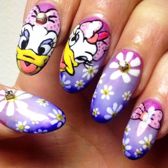 DISNEY (Daisy & Donald Duck) Fingernail Stickers Manicure Decals - Picture 8 of 9